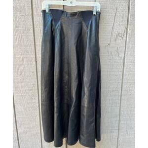 Vintage Black Long  Leather Bagatelle Witch Skirt - Size 6 - SEE PHOTOS